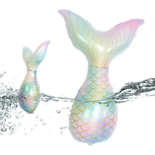 New 85*52cm Green Mermaid Tail Aliuminium Foil Helium Balloon For The Mermaid Princess Birthday Party Decorations Kids Globos