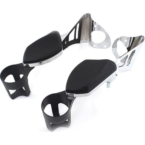 New Chrome Motorcycle Rear Adjustable Passenger Armrests With Drinking Holder Cup For Harley Touring Electra Glide Road Glide