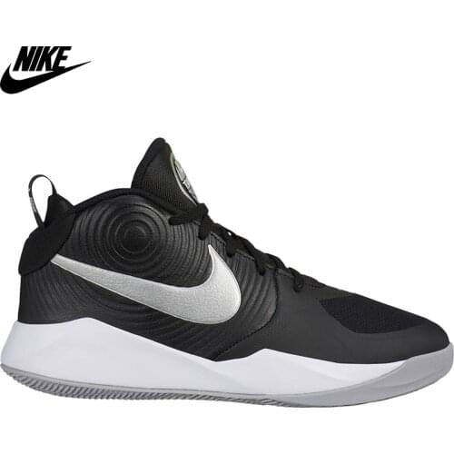Original Nike Team Hustle D 9 (Gs) Unisex Black Basketball Shoe AQ4224-001