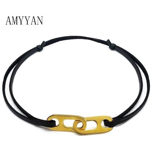 Rope Choker Necklace Collar Statement Black Color Adjustable Thin Chain Necklace for Women Men Jewelry Present