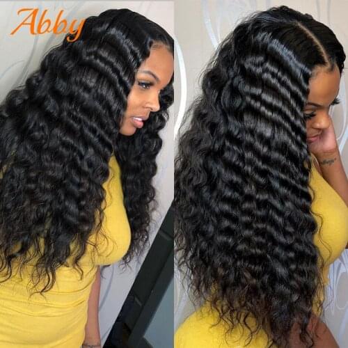Loose Deep Wave Lace Frontal Wigs 180% Density Brazilian Hair Wigs Loose Deep Wave 4x4 Lace Closure Human Hair Wigs For Women