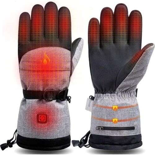 Electric Heating Snowmobile Snowboard Ski Gloves Snow Mittens Windproof Waterproof Men Women Snowboarding Skiing Gloves Durable