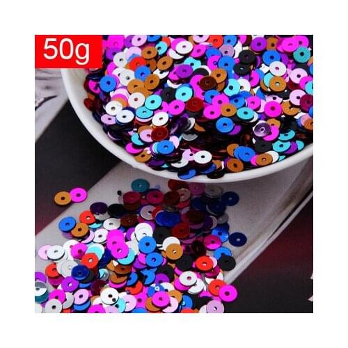Fashion-50g(10000pcs) 4mm Flat Round Loose Sequins Paillettes Sewing Children DIY Accessories Crafts Mix Colors