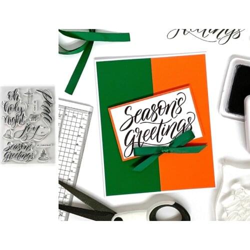 Seasons Greetings Clear Stamps For DIY Scrapbooking Card Making Oh Holy Night New Clear Transparent Silicone Stamp