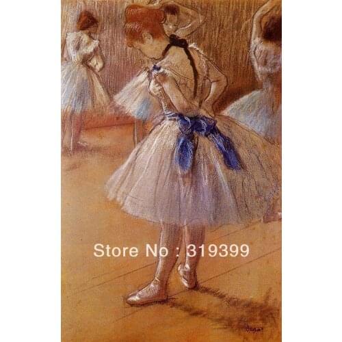 100% handmade Oil Painting Reproduction on Linen Canvas,the-dance-studio by edgar degas ,Free DHL FAST Shipping,Museum quality