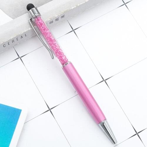 5Beautifully Crystal Ballpoint Pen Fashion Creative Stylus Touch Pen for Writing Stationery Office & School Customized Logo Gift