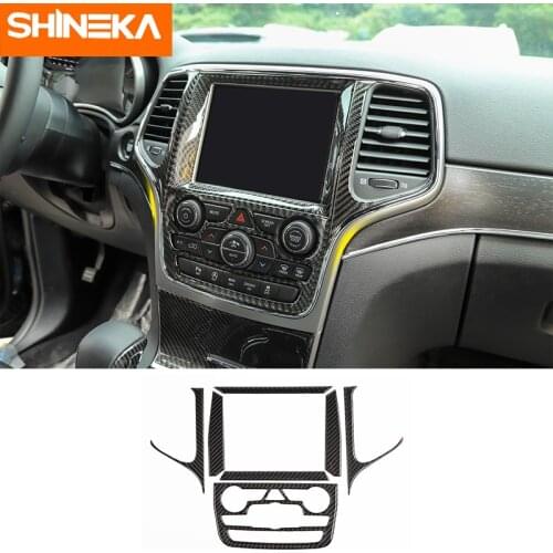 SHINEKA For Jeep Grand Cherokee 2014+ Car Center Console Navigation Panel Cover Trim Sticker Accessories For Jeep Grand Cherokee