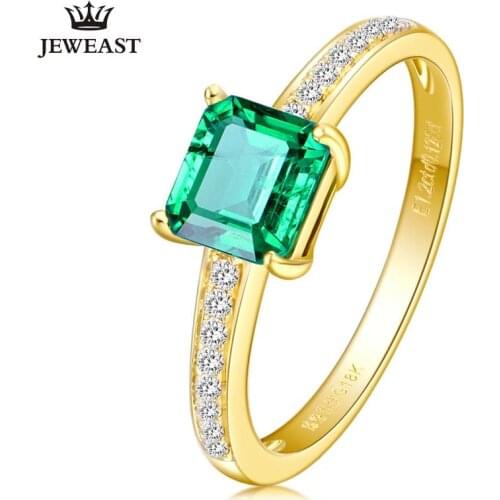 SLFD Natural Emerald 18K Pure Gold 2020 New Hot Selling Top Ring Women Heart Shape Ring For Ladies Woman Genuine Jewelry