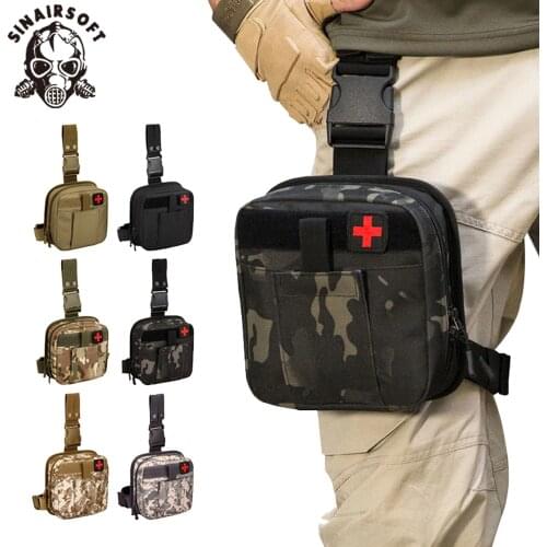 Tactical Leg pouch West bag Waterproof Military pouch Molle system First Aid Set Medical Pouch Hiking Hunting Trekking Leg Bag