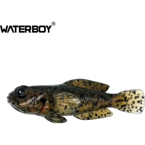 WATERBOY 1PCS 75mm 9.3g Goby Soft Fishing lures Softbait Soft Fishing Tackle Baits 0.33oz 3inch Topwater Lure Swimbait