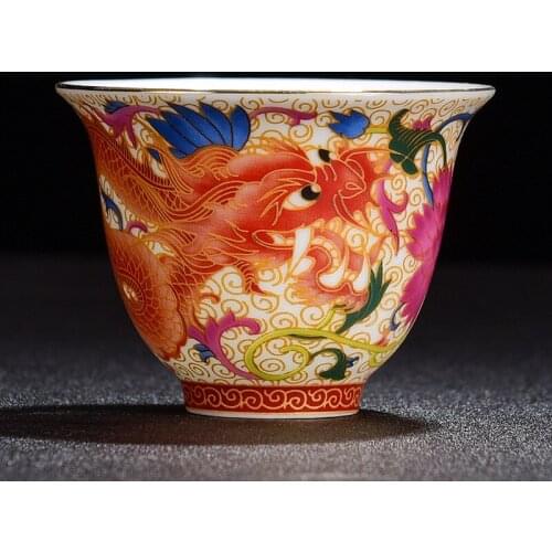 NEWYEARNEW 1piece 60ML Ceramic Tea Wine Cup Set Accessorie Retro Tableware Wedding Business Gift