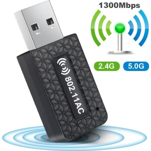 USB Wi-Fi Adapter AC1300Mbps Wifi Adapter 5ghz Wi Fi Dongle USB3.0 Ethernet Long Range Wireless Network Card Wi Fi Module For PC
