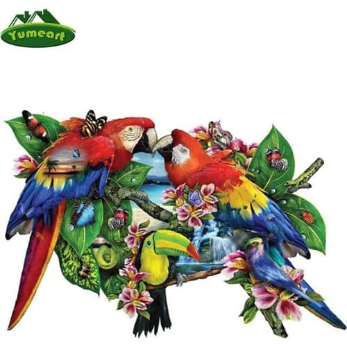 YUMEART Diamond Painting Cross Stitch Full Diamond Embroidery Square Mosaic Pattern Parrot Birds Animal Sewing Crafts Needlework