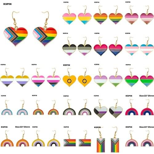 Transgender Rainbow Pansexual pride Genderqueer pride LGBT Earrings Gay Pride Rainbow Earrings Jewelry For Women Men Lovers Gift