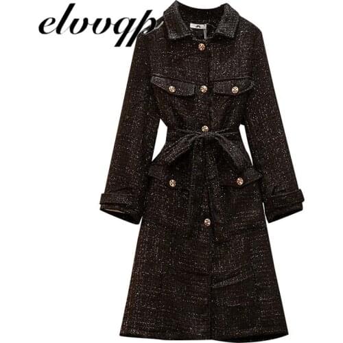 2XL-6XL Plus Size Oversized Woolen Coat Women High quality Winter Loose Long Trench Coat Thick Warm Overcoat Female With Belt