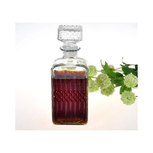 1PC 800ml Luxury Lead Free Square Glass Wine Bottle Whiskey Decanter Alcohol Container Pourer Wine Carafe JR 1088