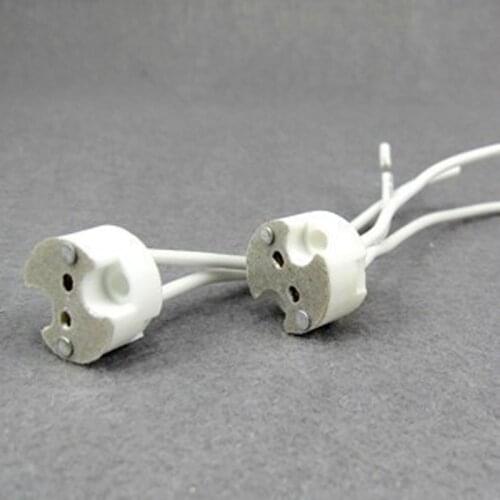 10pcs/lot MR16 GU5.3 Lamp Holder Socket Bbase Adapter Wire Connector Ceramic Socket for LED Halogen Light