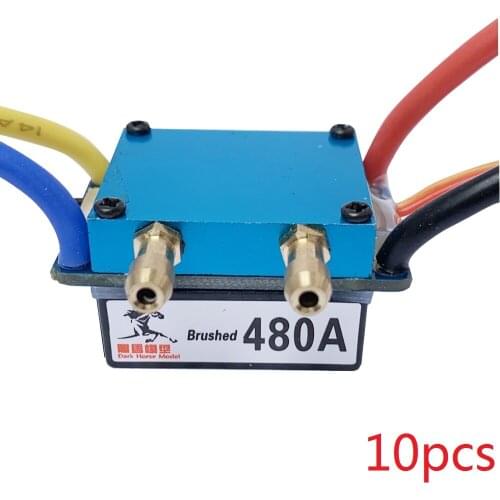 10pcs RC Boat 480A ESC Water Cooling Brushed Motor Speed Controller Dual Mode Regulator Band Brake for 1:10 Car Bait Boat
