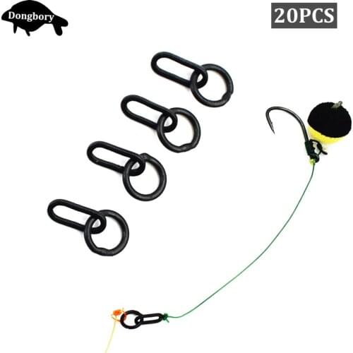 20Pcs Carp Fishing Accessories Metal Rig Rings Micro Double Ring Carp Hook Connector Ring for Hair Chod Rig Carp Fishing Tackle