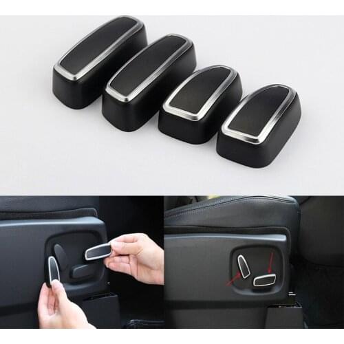 YAQUICKA 4pcs Car Seat Adjust Button Cover Trim Fit For Range Rover Evoque Range Rover Sport Discovery 4 Accessories Car Styling