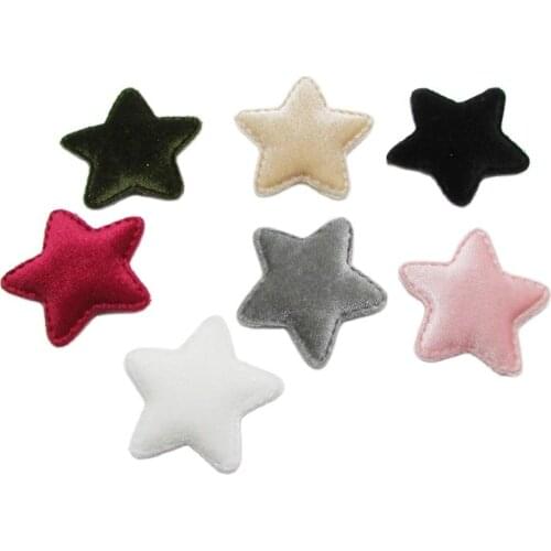 42Pcs/Lot 4.8cm Mix Colors Felt Star Shape Padded Appliques For BB Clip Accessories And DIY Kid Patches