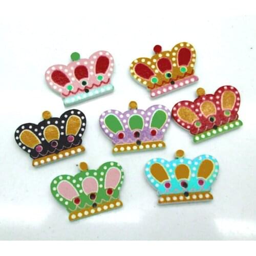 50pc Mixed Crowns Sewing Wooden Buttons For Clothes Knitting Needles Crafts Scrapbooking DIY Fabric Needlework Accessories