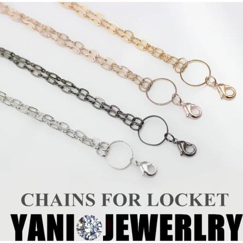 10pcs/lot Free Shipping Hot Sale 4 Colors Floating Locket Rolo Link Chain Necklace Long Collar Statement Necklace