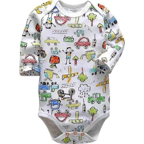 Baby Long Sleeve Bodysuit Babies Newborn Toddler Infant Boys Girls 3-24 Months Lovely All Cotton Knit Print Clothes