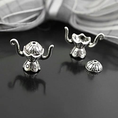 E043)20Sets 19x13mm Cap:8mm Antique Silver Zinc Alloy Incense Burner Spacer Beads Bracelets Beads Jewelry Accessories