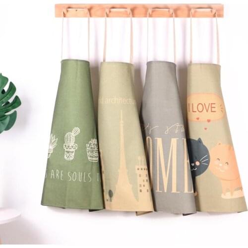 Cotton Linen Animal Apron Antifouling Sleeveless Unisex Aprons for Woman Men Kitchen Chef Cooking Delantal Cocina