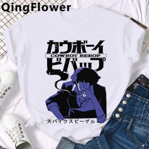 Cool Cowboy Bebop Space Spike T-shirt Men Japanese Anime Jet Faye Graphic T-shirt Aesthetic Manga Tshirt Streetwear Top Tee Male