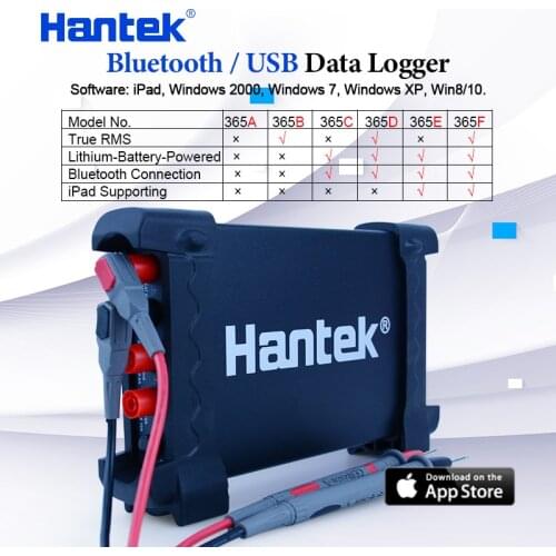 Hantek Bluetooth/USB Data Logger True RMS Voltage Current Resistance Capacitance Diode Recorder support ipad 365A/B/C/D/E/F