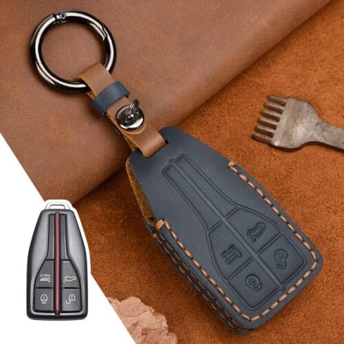 Leather Auto Car Styling Car Key Case for Hongqi HS5 19 FAW HS7 HS9 Car Holder Remote Cover Keychain Shell
