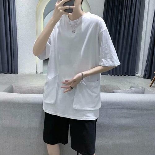 Summer New Teen Solid Color T-Shirt High Quality Comfortable Cotton Clothes Hip-Hop 2021 Fashion All-Match Casual Streetwear Top