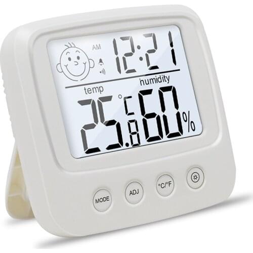 New Weather Station Indoor Temperature Meter Thermometer Hygrometer Humidity Meter Gauge Alarm Clock Calendar
