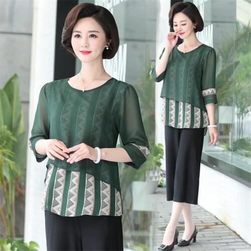 20201 Middle Aged Women Fashion short Sleeve Suit Summer Two Piece Set Plus Size 5XL Casual Loose Clothing Tracksuit