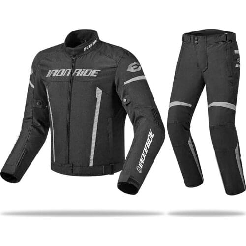 IRONRIDE Mens Motorcycle Jackets Pants with Armor Protective Guard Gear Motocross Riding Racing Jacket Windproof Moto Clothing