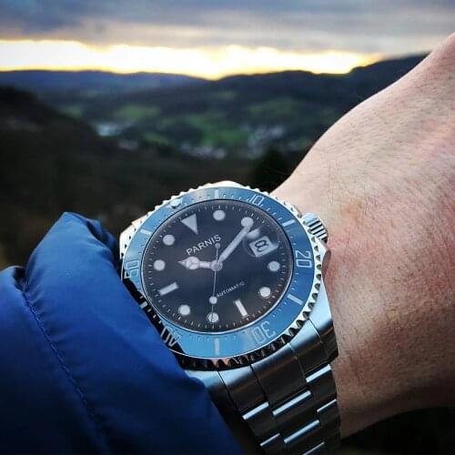 Parnis 40mm Case Automatic Mechanical Watch Men stainless steel Water Resistant Mens WristWatches Top Brand montre homme 2020