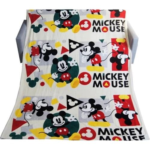 Disney Cartoon Mickey Mouse Soft Flannel Blanket Throw for Children on Bed Sofa Couch Kids Gift 150X200CM