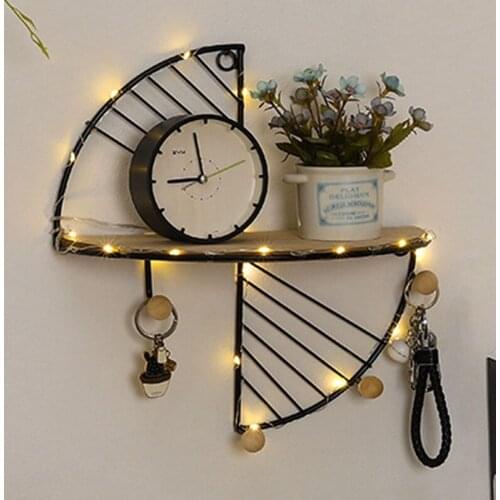 Wall Hanging Iron Art Storage Rack Frame Creative Storage Display Shelf Home Decor for Living Room Office