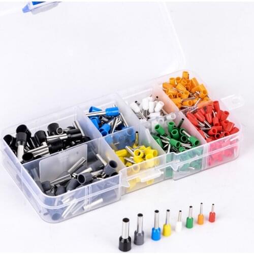 400Pcs AWG 10-20 Electrical Wire Copper Crimp Connectors Insulated Cord Pin End Terminals Kit Electrical Crimp Spade Ring