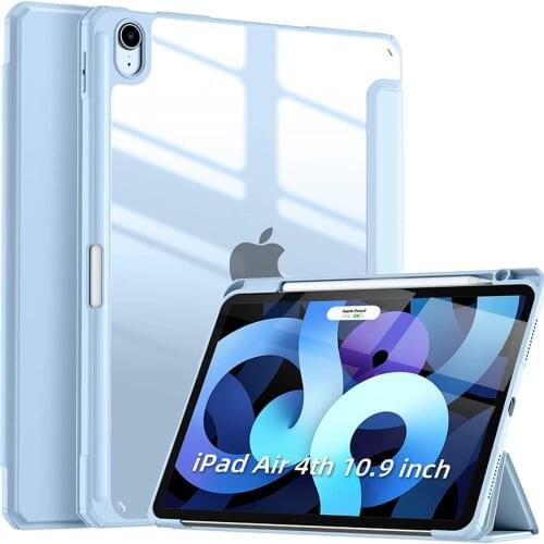 Originele For iPad Air 2020 Case 10.9"Stand Tablet Cover iPad Air 4 Cases iPad 2020 Magnet Case+Wireless Charging Pencil Holder