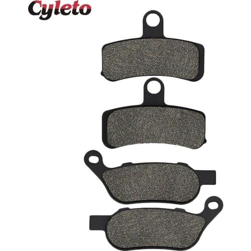 Cyleto Motorcycle Front and Rear Brake Pads for Harley Night Train FXSTB Rocker FXCW FXCWC Breakout FXSB Blackline FXS