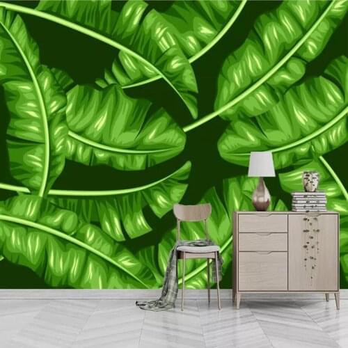 Custom Green 3d Wallpaper Leaf Free Desktop Wallpaper Thicken Waterproof Minimalist TV Background Home Decor Wall Paper Photo