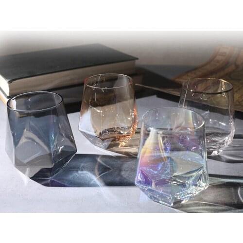 Drinkware Hexagon Cup Water Cup Coffee Cup Coffee Milk Tea Cup Whiskey No Wine Glass Glass Water Cup Creative Gift Wine Set