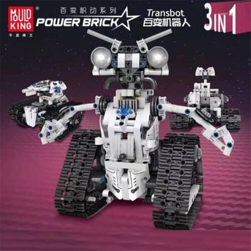 MOULD KING 15046 RC Programming Toys APP Remote Control Transbot Intelligent Robot Model Building Blocks Bricks Juguetes Gifts