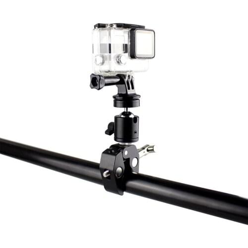 DSLR Ball Head Shoe Mount Camera Ball Mount Clamp 1/4 inch -20 Tripod Head Hot Shoe Adapter and Cool Super Clamp