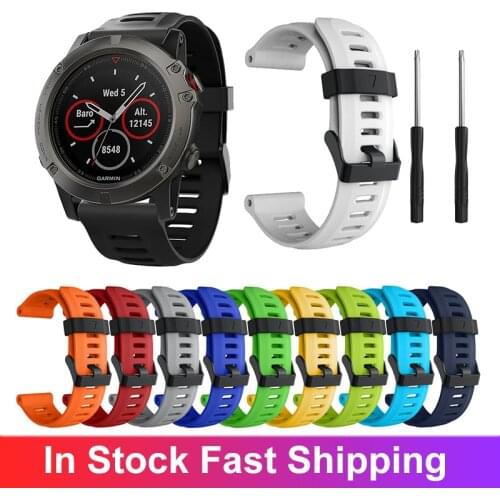 For Garmin Fenix 3 5X 5 Plus 3HR Replacement Sport Silicone Wrist Strap WatchBand Smart Accessories Strap