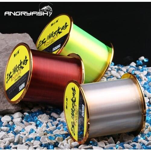 ANGRYFISH 500M Monofilament Line 3.5-31.1LB Super Strong Nylon Fishing Line Leader Line Sinking Line Carp Fishing Accessories