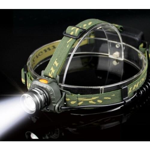 LED Outdoor Waterproof Headlamp Portable Fishing Headlight Flashlight 4 Modes Zoomable Torch Body Motion Sensor Lamp Head